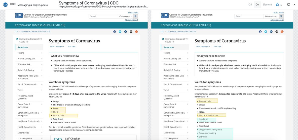CDC has added headache, congestion, nausea, &amp; diarrhea to the list of symptoms of #covid19 (changes captured by <a href="/Crayon/">Crayon</a>)