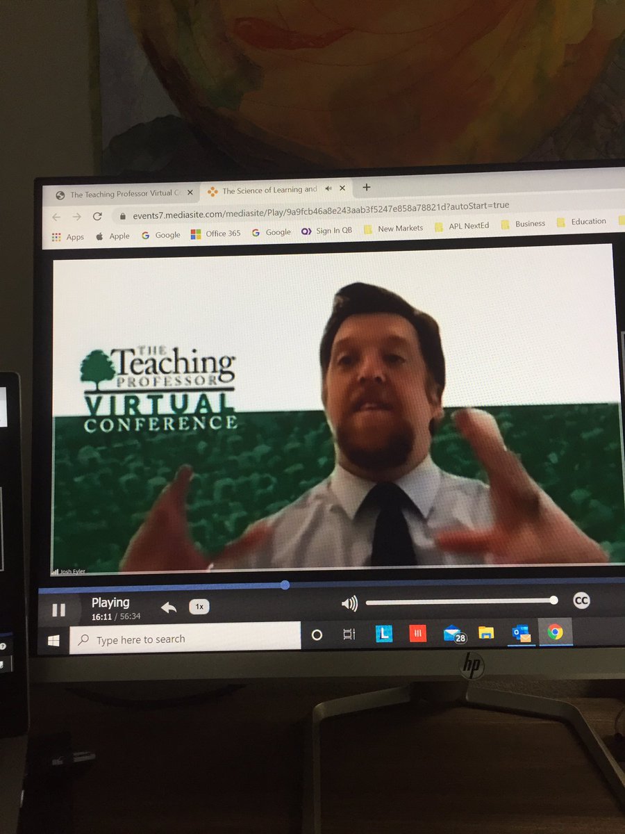 Opening plenary at The Teaching Professor Virtual Conference. @joshua_r_eyler  discusses the science of Learning #teachprof2020 #highereducation  #learning