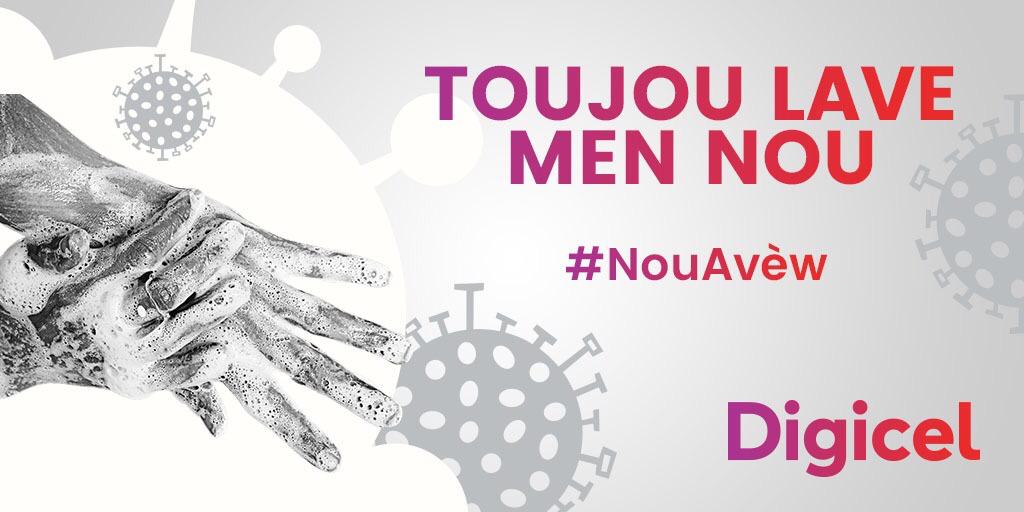 DigicelHT's tweet photo. 🚨ENFOMASYON OU DWE KONNEN🚨
Lave men w ak dlo ak savon 💧🧼pandan 20 segonn se youn nan mwayen ki efikas pou w konbat #Kowonaviris🦠 la.
Pa bliye swiv konsiy otorite yo
#LaveMenW🧼
#MeteMas😷
#AnnKwapeKowonaviris
#NouAvèW https://t.co/pq8D5davff