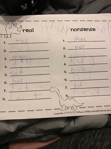 KinderWolfePack's tweet photo. The Dinosaur Digger Game was so fun last week!  We practiced blending CVC words and determining if they were real or nonsense! https://t.co/XUAGIs0ofO