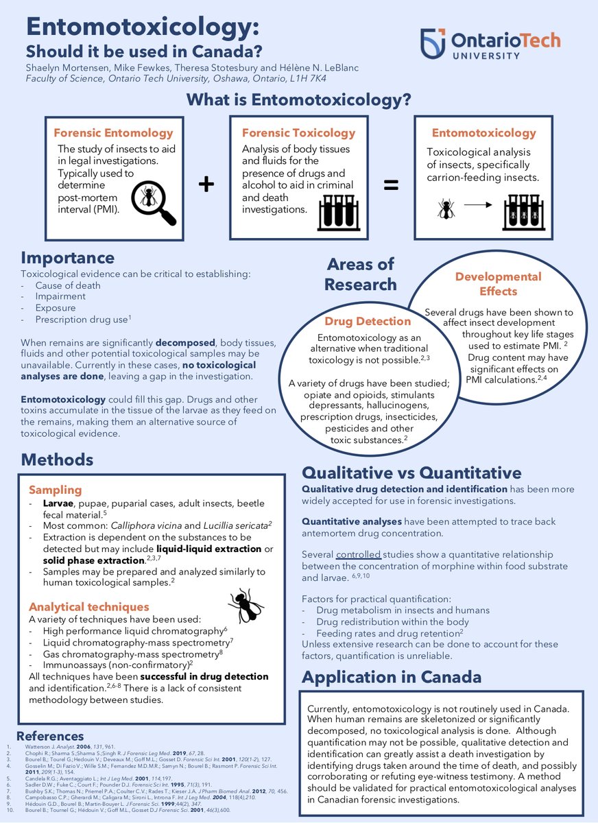 shaemort's tweet image. Check out my poster on #entomotoxicology! #CSFSPoster2020 #LeBlancEntomologyLab #forensicentomology #forensicscience @prof_hleblanc @theresastotes @ASkopyk @jerika_ho