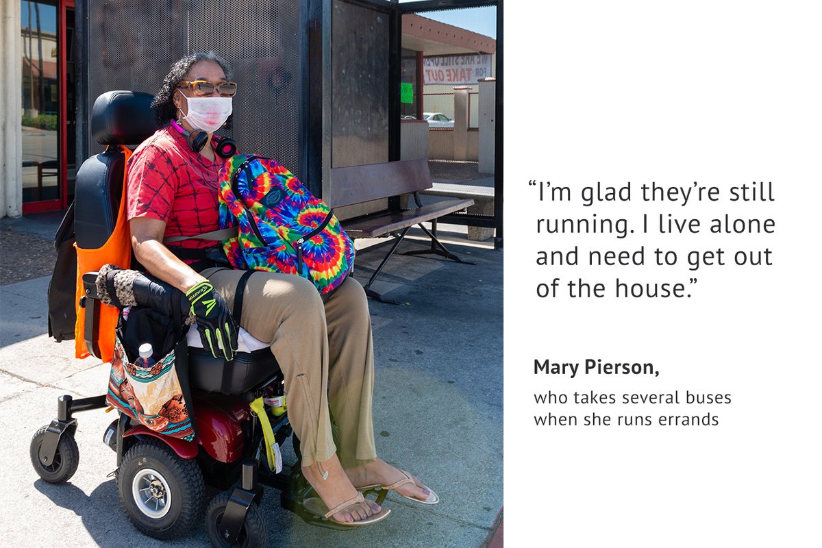 Mary Pierson, 69, uses a wheelchair and relies on public transportation to get around. She takes the bus a few times a week from Long Beach to various parts of Los Angeles to run errands and shop for groceries.:  @heidi_demarco