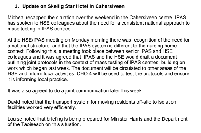 April 27: The Cahersiveen centre is near the top of the agenda again. The Taoiseach and Health Minister are being briefed: