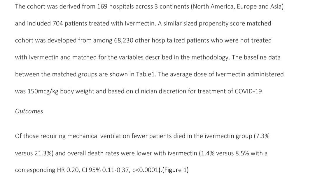 Another controversial paper from Surgisphere gp which published in Lancet on HCQ assoc. mortality1. Highly implausible Massive Mortality benefit for Ivermectin HR 0.2(0.11-0.37) 2. Didn't know 407 Patients in US used Ivermectin before 31st March? (I saw first reports in April)