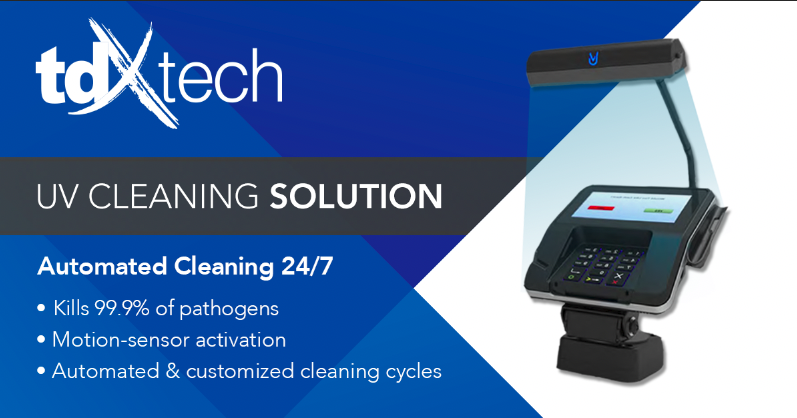 TDXTech's tweet photo. During #reopening, keep devices, like #pinpads, #touchscreens, and #mobile devices, #clean and #sanitized with UV-C non-visible light. Contact #TDXTech for options and availability, or learn more at https://t.co/JljWWZVSfh

#reopen #uvcleaning #sanitize #disinfect #doITsmarter https://t.co/GNJLwWAPcG