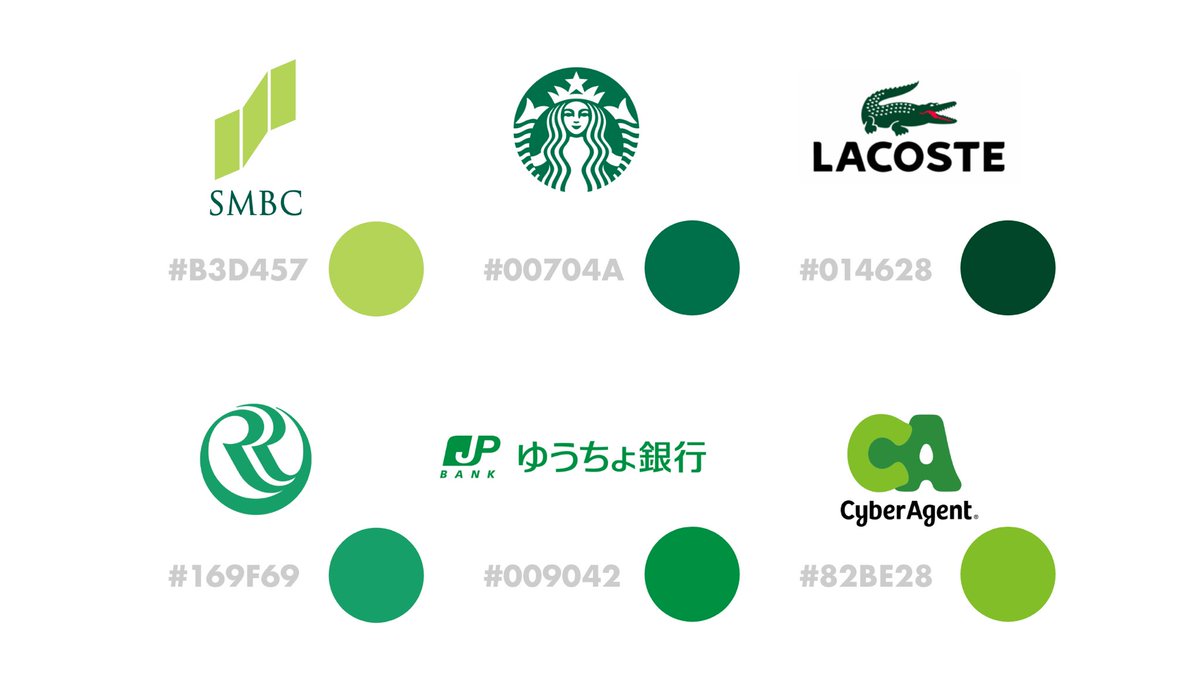 様々な企業や商品のロゴを色別に一覧表にしたものが興味深い よく見ると全然違う グラデーションになってなくない など様々な感想 Togetter