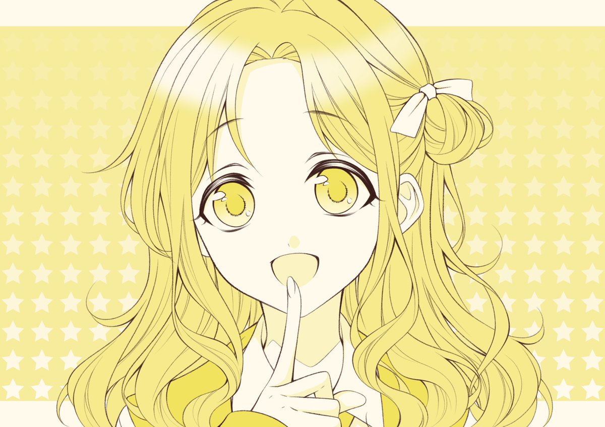 ichikawa hinana 1girl solo hair bun single hair bun looking at viewer yellow cardigan long hair  illustration images