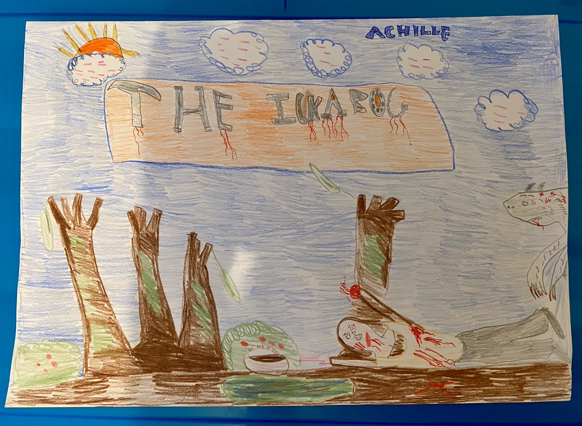 Hello <a href="/jk_rowling/">J.K. Rowling</a>!  #TheIckabog
These are two drawings of my 8 year old son Achille. We live in Reggio Emilia in the north of Italy. The first is King Fred the Fearless, the second is Ickabog. He worked very hard to make them. We wait for the new chapters of the book