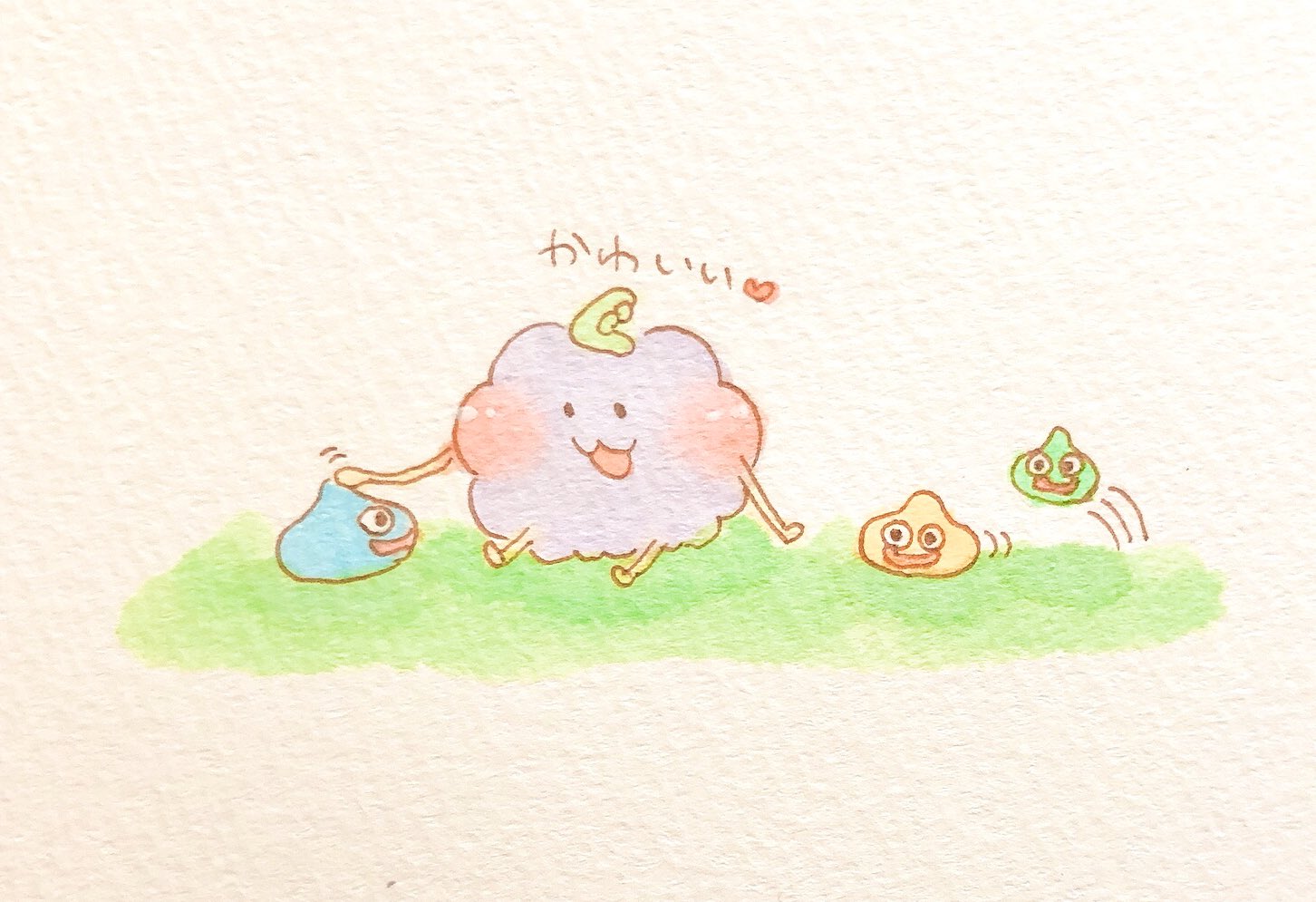 ぐれーぷ スライム可愛い ๑ ๑ ドラクエの日 ドラゴンクエストの日 ぐれーぷん アナログイラスト オリジナルイラスト イラスト 水彩 お絵描き T Co G7estdfi2c Twitter