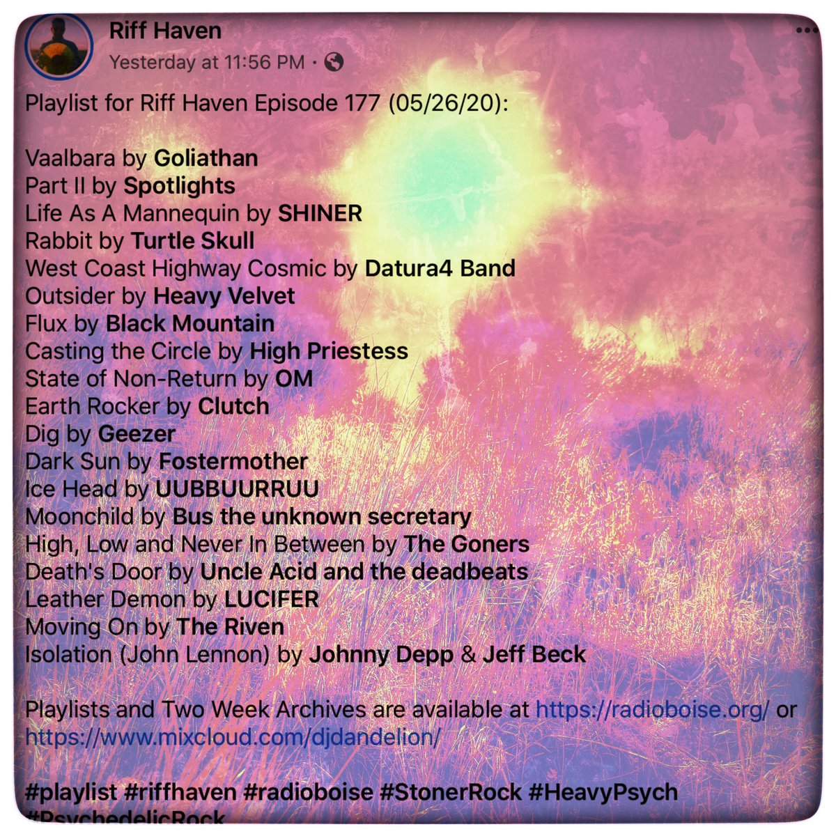 RiffHaven's tweet photo. #Goliathan #Spotlights #Shiner #TurtleSkull #Datura4 #HeavyVelvet #BlackMountain #HighPriestess #OM #Clutch #Geezer #Fostermother #UUBBUURRUU #Bustheunknownsecretary #TheGoners #UncleAcid #Lucifer #TheRiven #JohnnyDepp #JeffBeck #playlist #Riffhaven #RadioBoise #records #vinyl https://t.co/QZMRLDeqXK