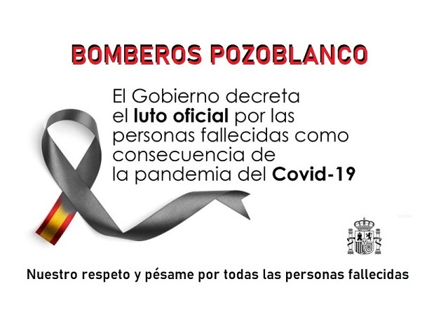 Bomberos1993's tweet photo. Nuestro respeto y pésame por todas las personas fallecidas como consecuencia del Covid-19
#Bomberos #LosPedroches https://t.co/PDqdje2FWi
