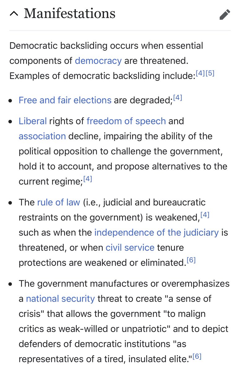 Look up the term “democratic backsliding.”