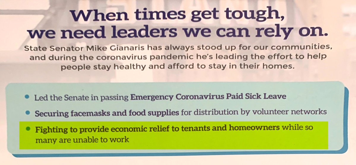 IggyTerranova's tweet photo. .@SenGianaris sent out a mail piece saying he’s fighting for economic relief for residents. What has he done? The legislature is back without a single proposal from him. We need action now. https://t.co/gj5QmNqFIX