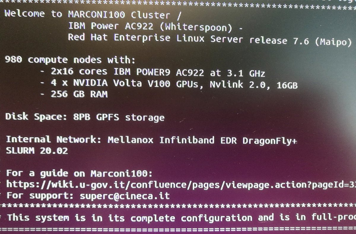 madAniceP's tweet photo. "And this is where fun begins." A big thanks to @Cineca1969 for accepting my #ISCRA proposal, allocating #hpc resources on new accelerated #Marconi100 cluster. Let's have more fun with #nanozymes on move! #supercomputing #compnanozymes #H2020 #MSCA @EU_H2020 @MSCActions @IITalk https://t.co/2MKeV9uQKO