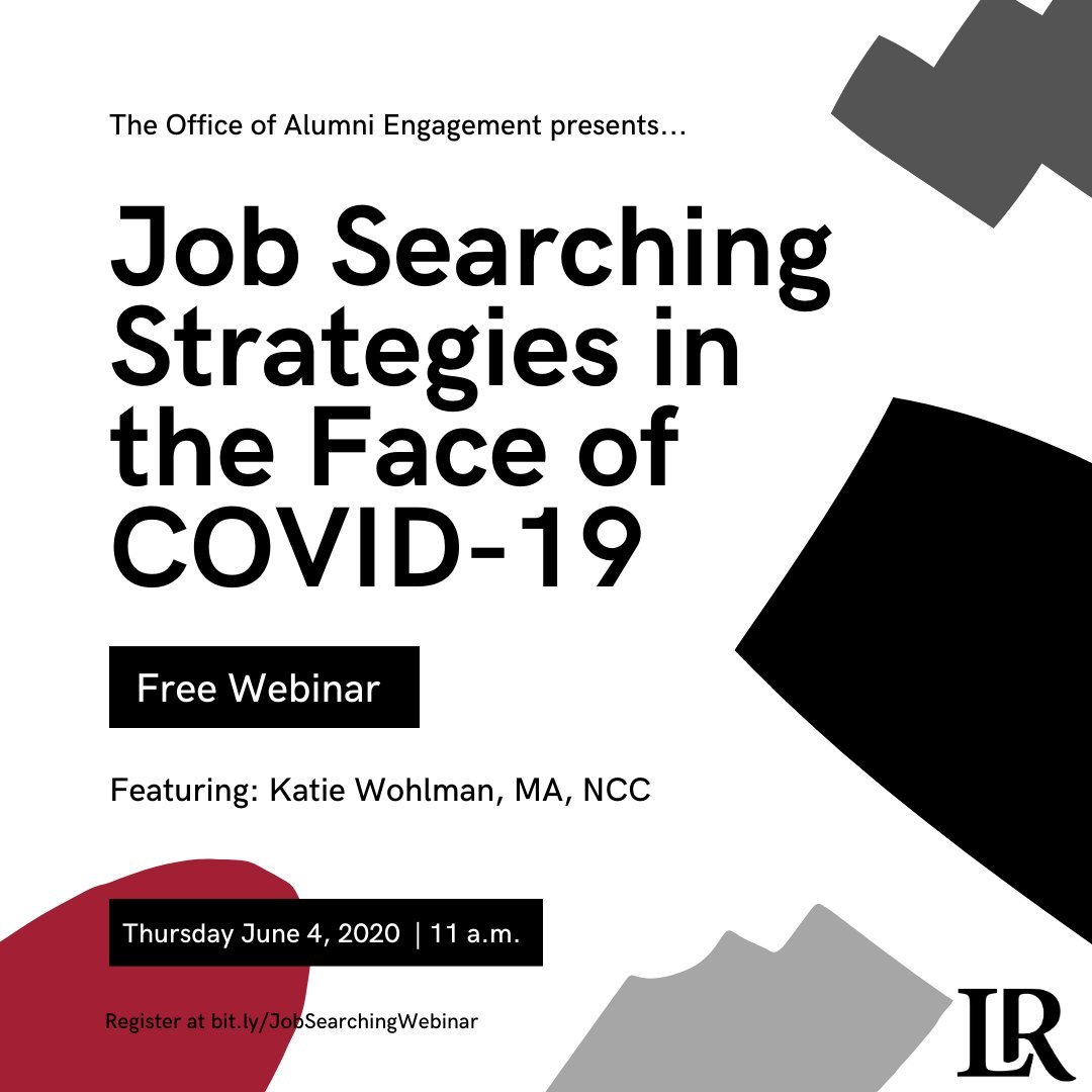 Are you a new graduate in need of some guidance on how to find a job after college? Have you lost your job because of the current pandemic? If you are searching for a new job, we invite you to join us for a FREE webinar focusing on job searching strategies.
