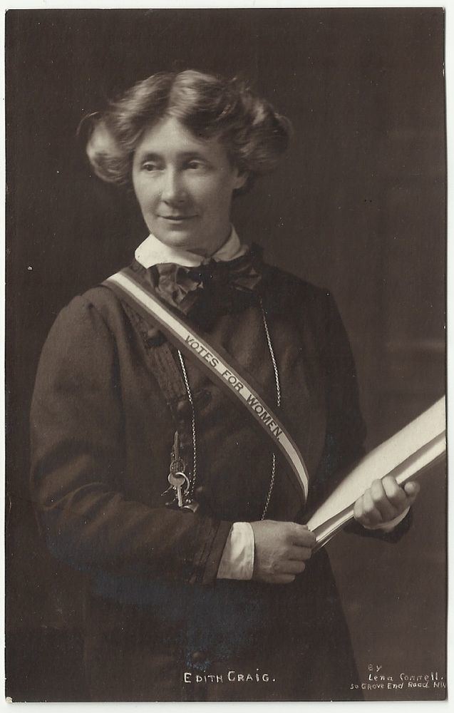 day 13 : edith craigtheatre director, producer, costume designer and early pioneer of the women's suffrage movementshe lived in a ménage à trois with dramatist christabel marshall (chris st john) and artist clare "tony" atwood (both seen in 3 with edith)