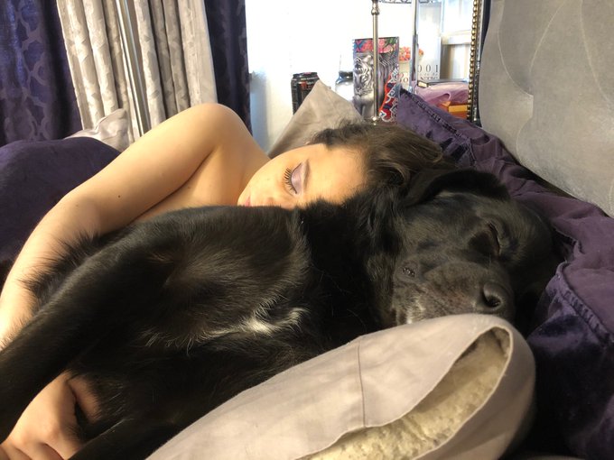 These 2 are sound asleep cuddling after a long night, I couldn&rsquo;t be any luckier! https://t.co/WCZHmQ