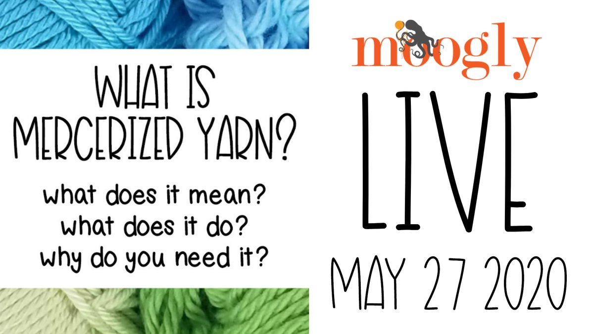 mooglyblog's tweet photo. Let's chat! Get the latest Moogly news and updates and answer that yarny question - what does #mercerized mean, and what does it do to cotton #yarn? @Yarnspirations1 #mooglylive https://t.co/oxtBpX4Bkz https://t.co/IYAY7OFgo1