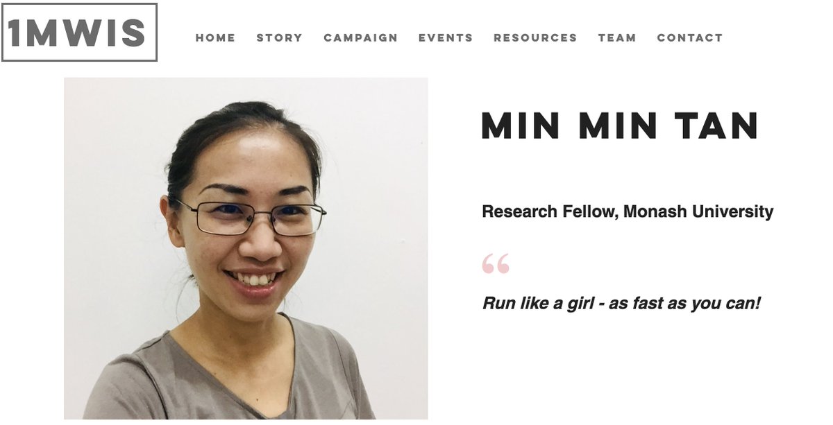 THREAD 11/100Meet Min Min Tan - a research fellow - who's a social epidemiologist studying the psycho-social determinants of health. She's examining religion, spirituality & mental & physical health amongst the elderly.Ft & thx  @drminmintan http://www.1mwis.com/profiles/min-min-tan