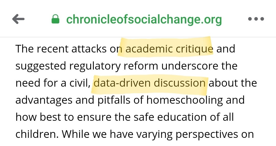 They claim their critique was "academic" and "data-driven"No it wasn't. Bartholet's article had the weasel words "some" or "many" 210 times.It was mostly anti-Christian anti-conservative fearmongering without citations or real statistics.