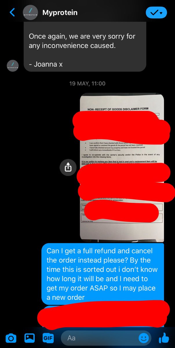 DivyaJ's tweet photo. @MyproteinUK getting the worst customer service from my protein who have said my order has been delivered although I have not yet received it. I have even filled out a dispute form and sent it, yet I keep getting asked by them to provide the same details. So disappointed! https://t.co/t6UGO9BlYp