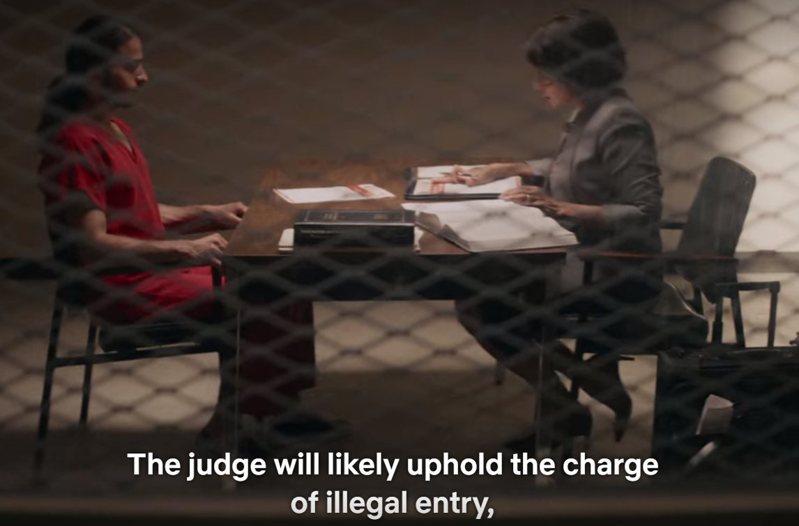 5/ This whole mess of nonsense begins with a moment of reality when Sexy Jesus is criminally charged w/illegal entry.Sidebar: HE MAGICALLY TELEPORTED INTO THE UNITED STATES! The government can't prove beyond reasonable doubt he didn't come with a visa! Why are we rolling over?