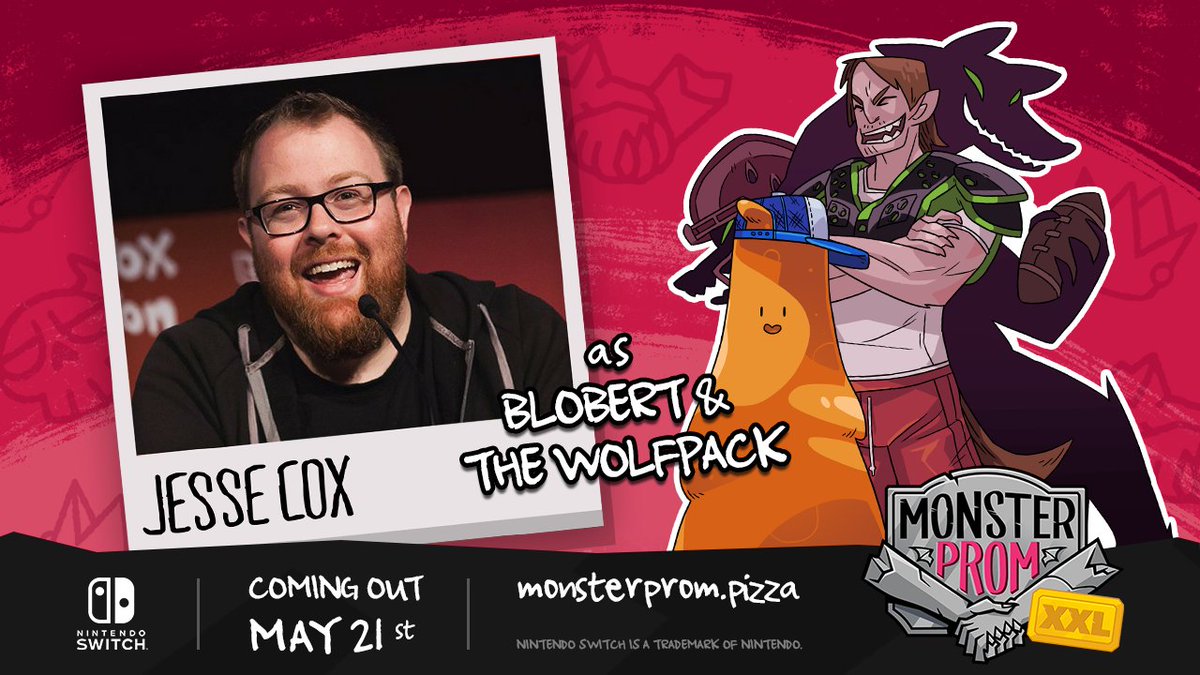 Our buddy  @JesseCox not only voiced Blobbert and The Wolfpack, but also helped produce the game and turn it into the Monster Prom you know and love. Wowie! 