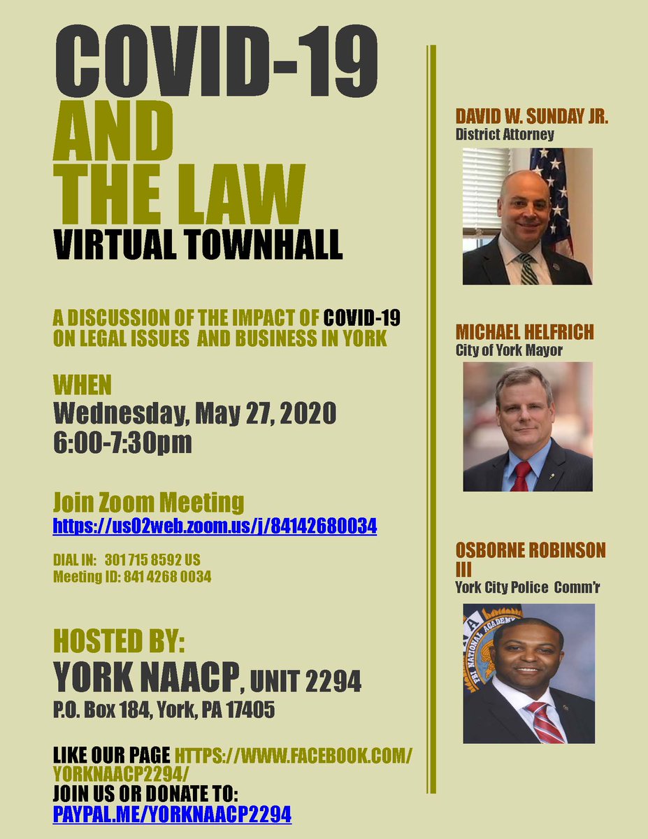 yorkcounty_da's tweet photo. Reminder of this evenings virtual townhall....https://t.co/5IMb9LAzd8 https://t.co/l5gli7B0AG