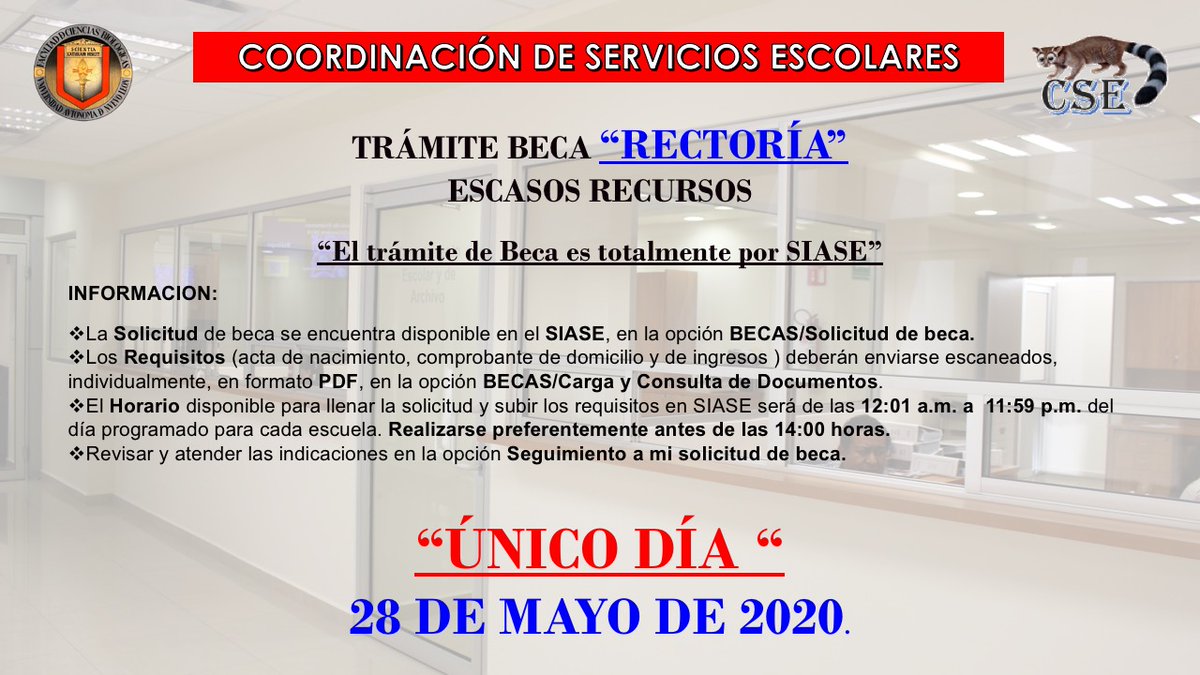 biologiauanl's tweet image. Te recordamos la información para el Trámite de Beca de Rectoría de escasos recursos, período Agosto-Diciembre 2020.⚠️⚠️

#BecaRectoría #EscasosRecursos #SIASE