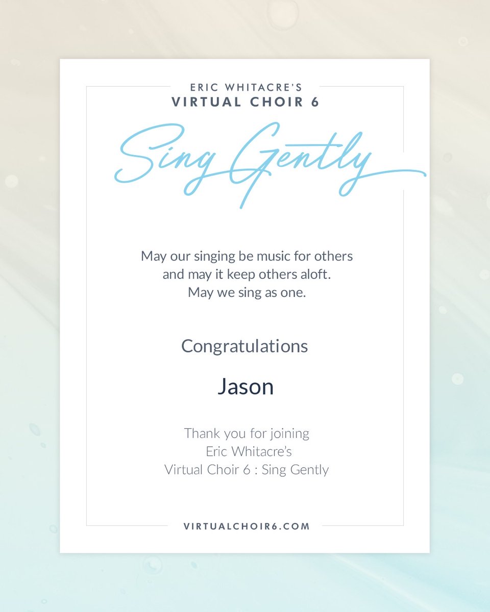 WCPSArtsEdu's tweet image. Jason Cox of @SouthernWayneHS, submitted a video to Eric Whitacre's Virtual Choir in honor of his seniors.

"I miss my students, I miss teaching, and most of all, I miss singing together. Until the day we can gather and make music together again, may we all sing gently, always."