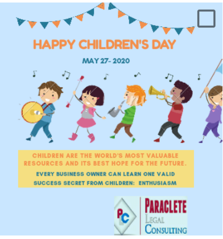 Paraclete_Legal's tweet photo. While we try to teach our children all about life, our children teach us what life is all about...like purity of heart, adventure, forgiveness. #ChildrensDay #ChildrensDay2020 #ChildrensDayWithQueenTolu #Children https://t.co/OEQ0ZUJ7fb