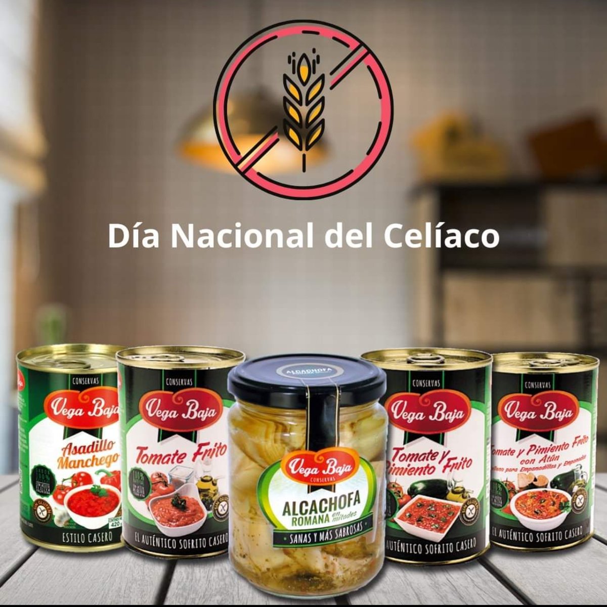 Cada 27 de mayo, se celebra el Día Nacional del Celíaco. Una fecha que <a href="/FACEceliacos/">Federación de Asociaciones de Celiacos de España</a> marcó en el calendario para dar visibilidad y apoyo a las personas celíacas. Desde Conservas Vega Baja mostramos todo nuestro apoyo y recordamos que nuestros productos son "Sin Gluten"