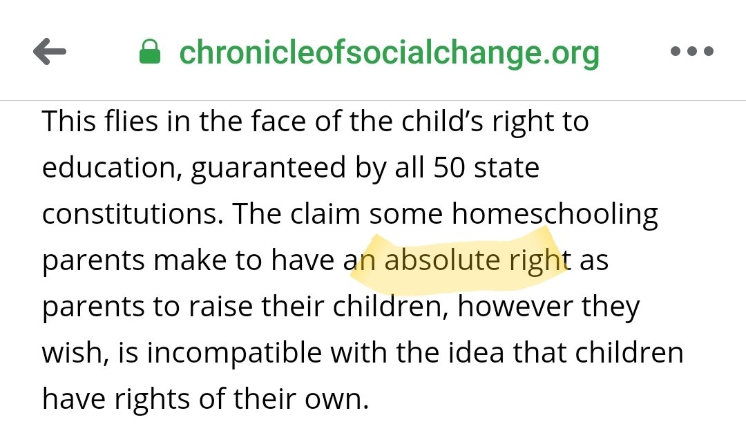 They argue that homeschooled children don't have rightsImagine thinking children have meaningful rights in government schools.Children are told exactly what they must do every day in government schools. They don't have autonomy. And they often endure violence & bullying.