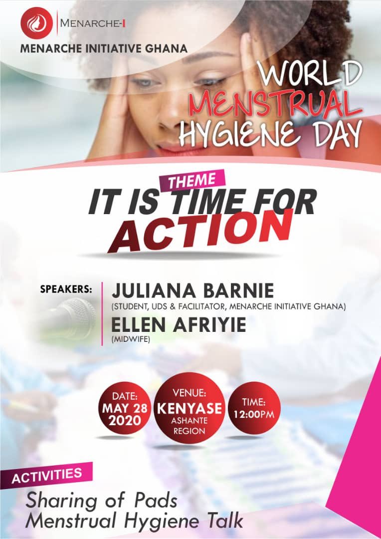 Join us as we mark World Menstrual Hygiene Day 2020 with some adolescent girls in Kenyase, Ashanti Region . Lead Facilitators <a href="/AdwoaAfriyie13/">Adwoa Afriyie</a> and Ellen Afriyie.

#ItIsTimeForAction
#MHDay2020