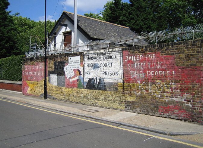 In 2007 the ‘Poplar Rates Rebellion Mural’ was restored. Painted without official permission, it demonstrates the often interconnected states between murals and graffiti. ‘Reclaim the Mural’ describes how it is not only a piece of ‘commemoration, it is part...  #heritageofprotest