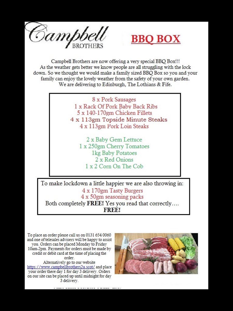 campbellbros_'s tweet photo. It’s the 24th National BBQ week!
Campbell Brothers have got you covered for this scorcher of a week!
Order one of our popular BBQ packs today!!
@scotfooddrink #sunnyweek #nationalbbqweek #freshfood https://t.co/Zs0V9CzcQ8
