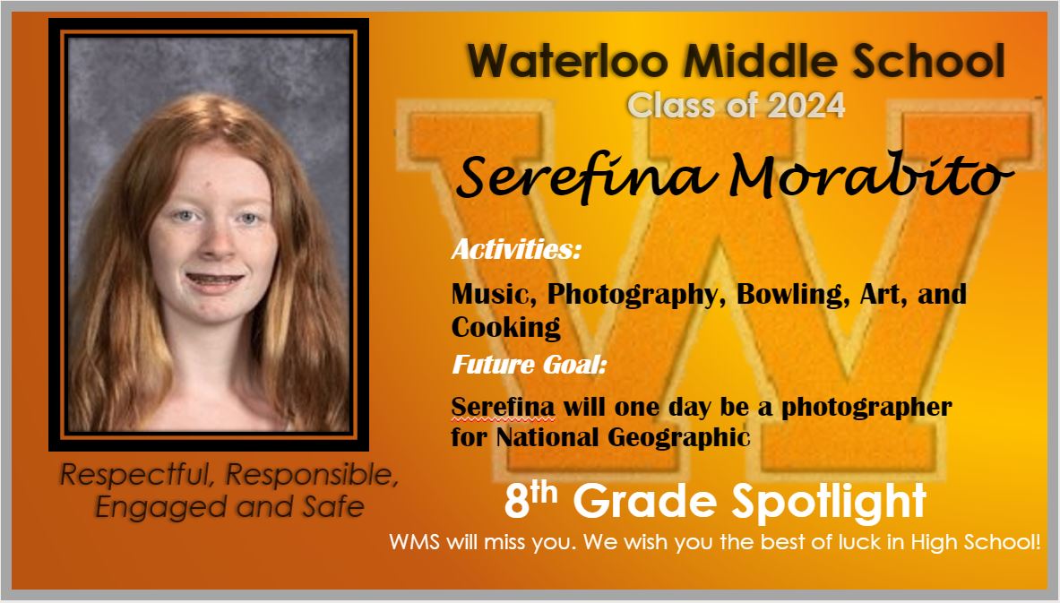WMS is proud of Serefina Morabito!