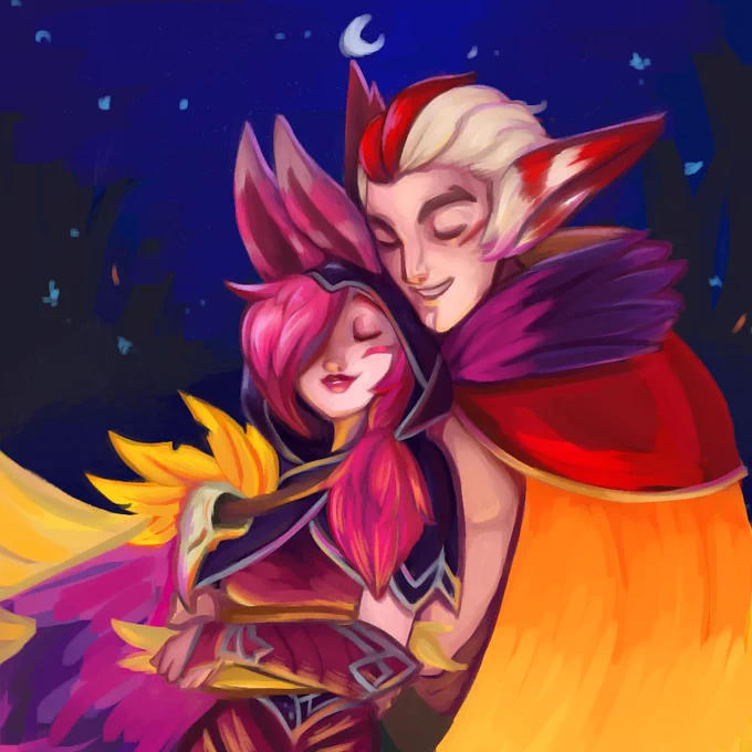 @rxbxlvxt_ I'm Babbit (or Snoot, depending on how you know me), and I mainly draw Xayah and Rakan <3 I do a lot more sketches/concepts than finished pieces, but if you like cuddly, snuggly, sickly-sweet bird content, I'm your gal B) 