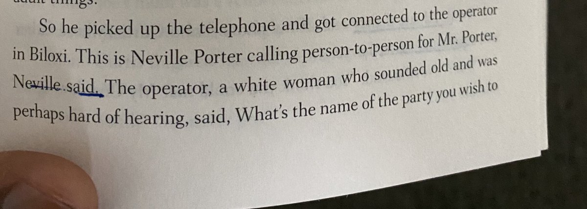 One passage I keep considering. A black man is calling his grandfather and has to speak with an operator. Matt Ruff uses this to show how racism can literally and figuratively possess whoever you encounter. That a black experience is randomly being subjected to an exorcism.