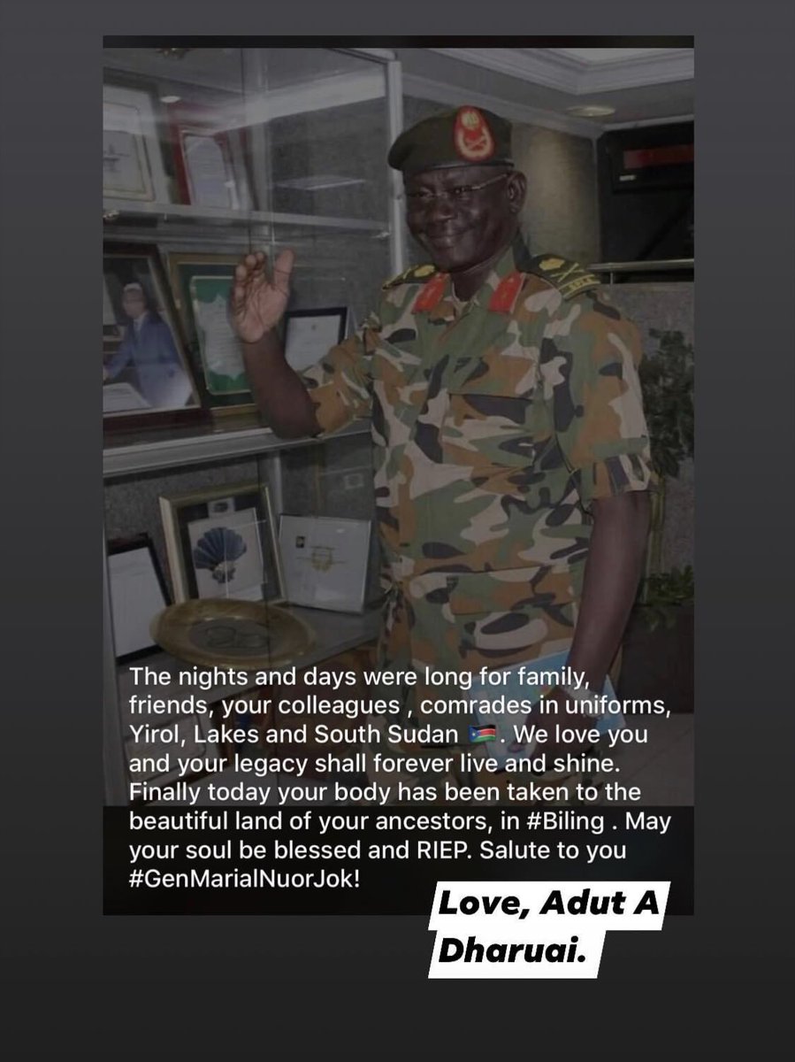 AdutAnthony1's tweet photo. Finally, your body had been laid to rest today in your ancestral land in #Biling L-State. If there is indeed life after death, ur late Your father and grandpa, Nuordit &amp; Jok Tiel would be welcoming u with open arms and celebrate U for you had lived your life well. RIEP uncle 🙏❤️ https://t.co/61wPGGSYMo