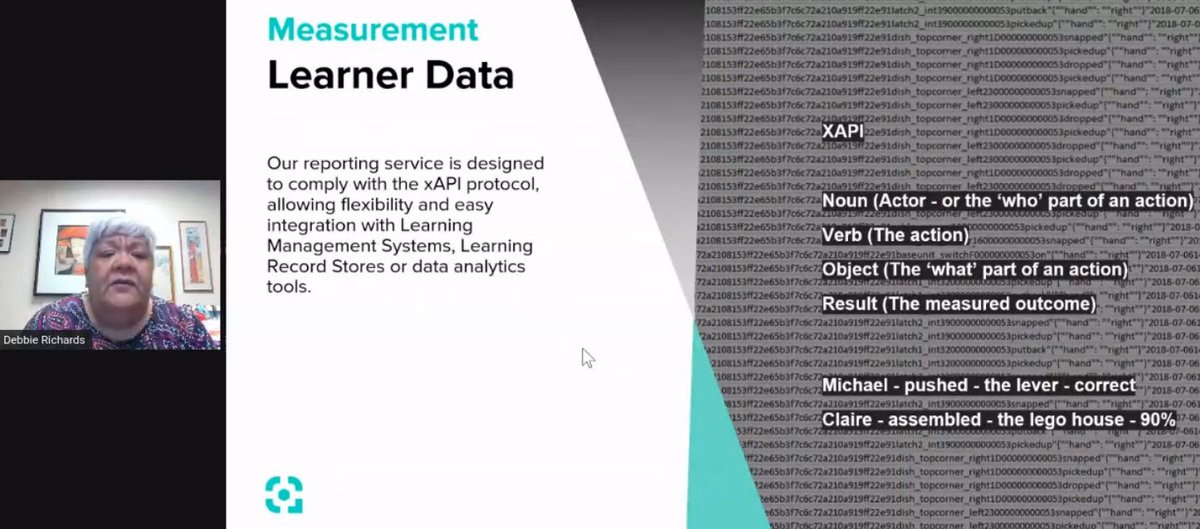 DuncanWIV's tweet image. How do you track learner interaction in VR simulations?  #xAPI is @cre8iveii answer as she explains what data may be valuable to capture. #LearningCollective bit.ly/lc-debbiericha…