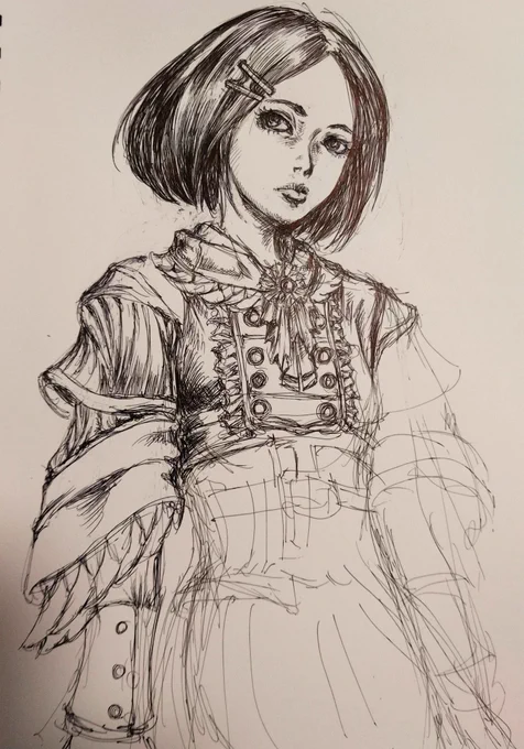 進捗悪くてツイートする内容までは出来ませんでした。
なので。。

以前描いたモノです④

主にボールペンで描いてました。

#イラスト
#オリジナルイラスト 