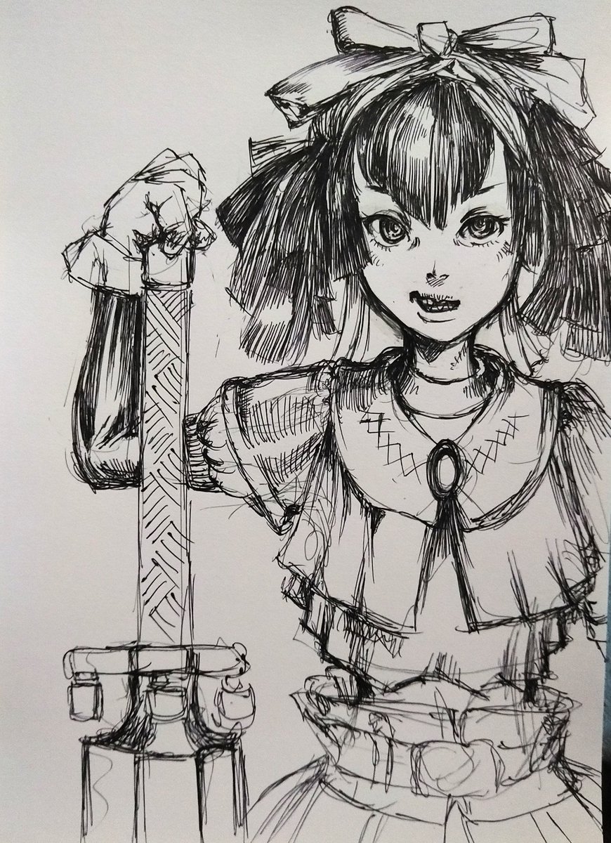 進捗悪くてツイートする内容までは出来ませんでした。
なので。。
以前描いたモノです④
主にボールペンで描いてました。
#イラスト
#オリジナルイラスト