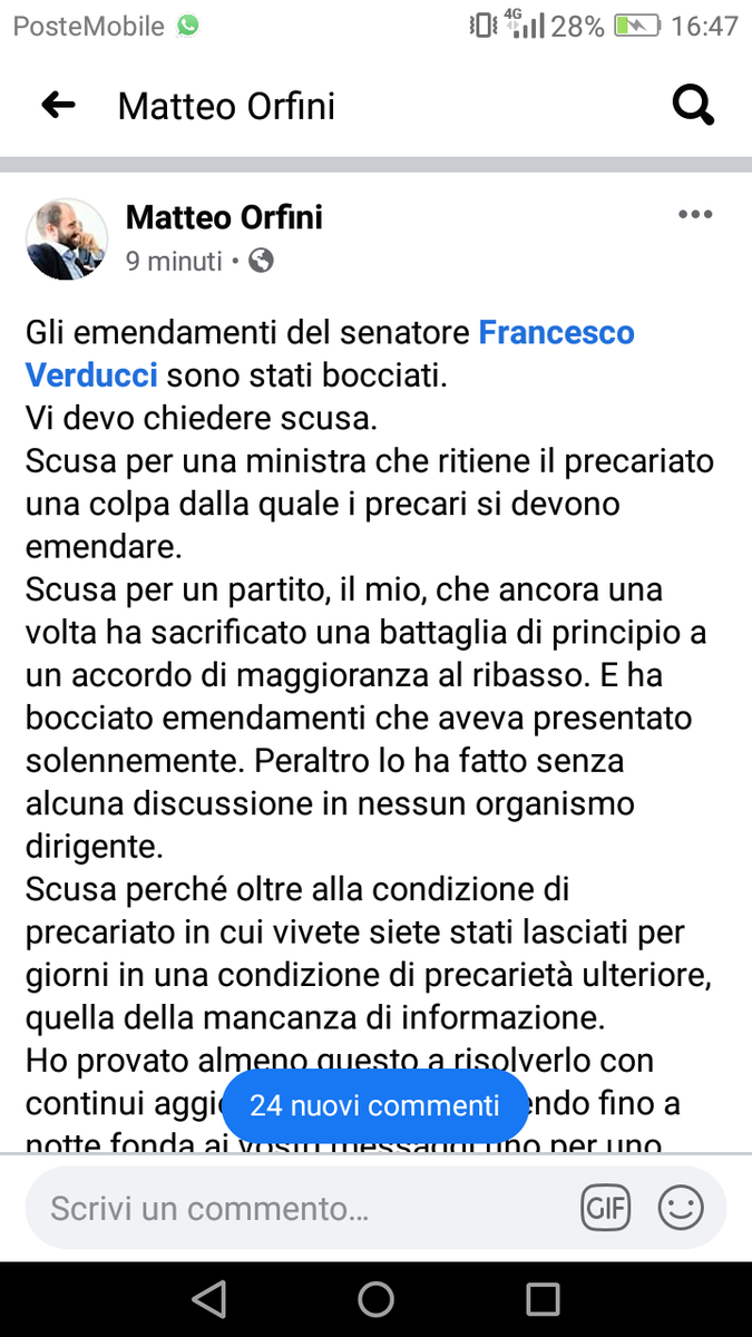 GiuseppePetroro's tweet photo. .@orfini tra un po' mi commuovo. A quando un post di scuse per i pluriselezionati #AbilitatiTFA? Eravamo e siamo precari anche noi... forse pochi numericamente rispetto alla massa indistinta della terza fascia? #nosanatorie #LaScuolaCheMerito Grazie di esistere @BLGranatoM5S! https://t.co/K2vhhhEmBW