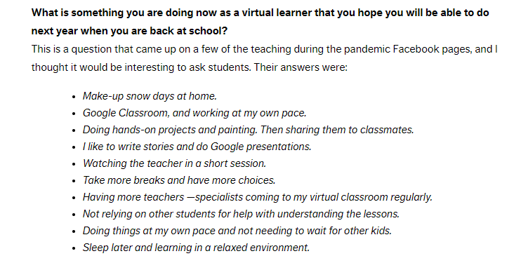 chrisclinewcps's tweet photo. This Is What Students Want Us to Know About Pandemic Learning- interesting article.  I fully support the snow day idea.  The feedback from the students on what teachers should know is worth reading &amp; reflecting. https://t.co/C0cyh1ygX7 #edchat #wcpsmd https://t.co/Xh0lDsLCQ6