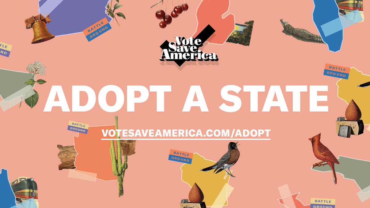 If you believe in a more just, more generous, more democratic America, now is the time to fight for it. Here’s a terrific way to register voters, organize communities, and ramp up turnout in the battleground states that will decide this election: votesaveamerica.com/adopt