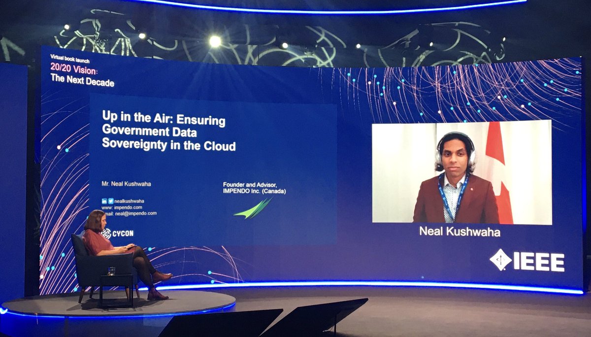 ccdcoe's tweet image. Truly impressed not only by the terrific research on #datasovereignty by @nealkushwaha, @Roguski_P and Bruce W Watson presented today @ccdcoe virtual launch of #CyCon2020 proceedings but also by the presenter @nealkushwaha wearing his #CyCon lanyard - we miss you all in TLN