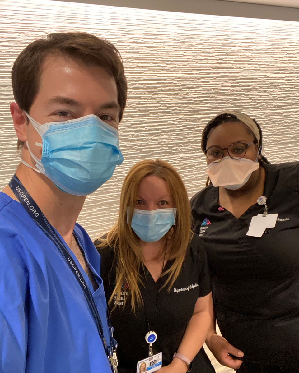 Mount Sinai West Sports Medicine is back! Dr. Shawn Anthony with his #dreamteam medical assistants Ana &amp; Christina.  Office is open and ready to fix your #shoulder, #hip and #knee injuries! #Orthopedics #OrthopedicSurgery #SportsMedicine