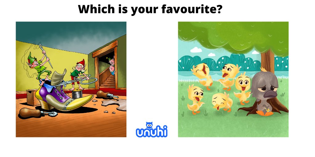 unuhiapp's tweet photo. New #bilingual fairy tales coming soon! Which is your favourite of these two: The Ugly Duckling or The Elves and the Shoemaker? Let us know! 😊 #unuhiapp #bilingualbooks #20languages (PS. I've always had a soft spot for the ugly duckling...) https://t.co/WgBBHB3Qrb