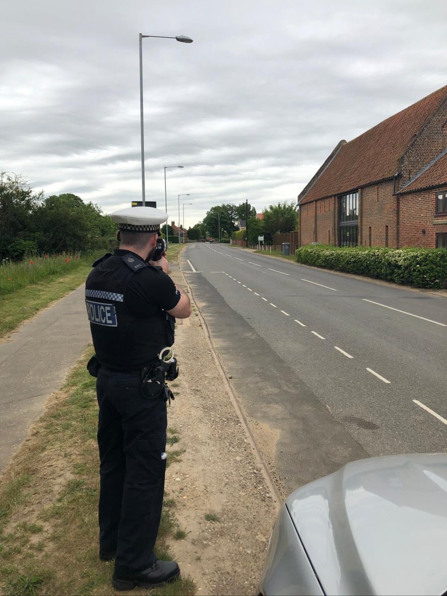NSRAPT's tweet photo. #RAPT officers from the east team responded to complaints from residents regarding speeding in Blofield this morning. Several drivers dealt with. 1 driver issued a #TOR for travelling at 59 in a 30 limit. #Fatal4 #SlowDown #PC880 https://t.co/BPfAMBWwMx
